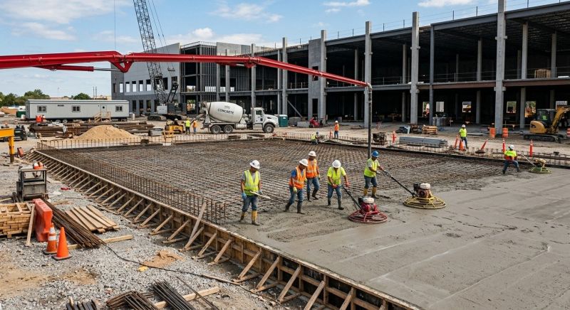 Commercial Slab Construction in Roswell, GA